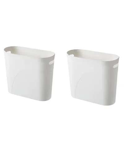 Miniatura 7 de Basurero pequeño para baño, 3 galones, plástico delgado, juego de 2, color negro