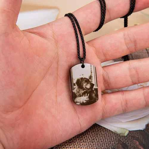 Miniatura 5 de Fanery Sue Collar personalizado para cenizas de mascotas para perros y gatos, foto y texto personalizados, regalo de condolencia, regalo de cremación