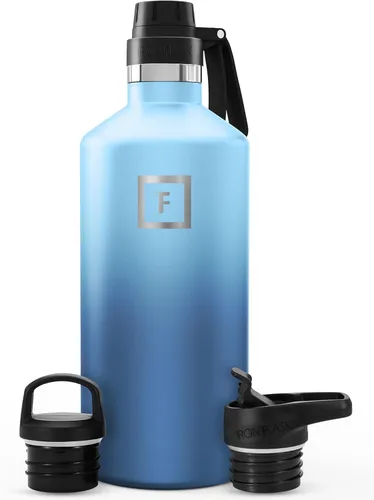 Miniatura 42 de IRON °FLASK Frasco de hidratación para acampar y senderismo con pajilla, botella de agua deportiva de acero inoxidable con aislamiento de boca