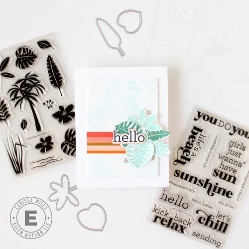 Miniatura 5 de Las siluetas de follaje tropical incluyen una hoja de Monstera, palmera, hoja de plátano y flores de Julie Ebersole, Essentials by Ellen Stamp & Die
