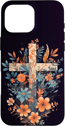 Miniatura 19 de Boho Floral Christian Cross Jesus God Wild Flower Women Case for iPhone 16