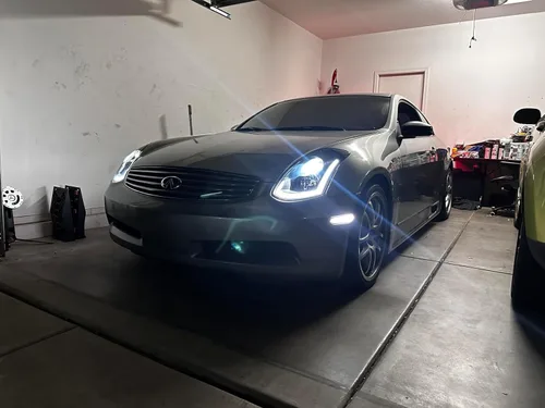 Miniatura 5 de Luz LED Blanca de Marcador Lateral del Parachoques Delantero Compatible con G35 Coupe 2003-2007 /Skyline V35 Coupe 2002-2007, Reemplaza