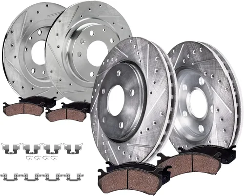 Miniatura 38 de Detroit Axle - Kit de frenos delanteros para Toyota 2007-2016 Tundra, 2008-2016 Sequoia, Pastillas de freno cerámicos para pinza de freno de disco