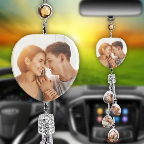 Miniatura 21 de Colgante de coche personalizado con foto, accesorios personalizados para coche, decoración cubo colgante