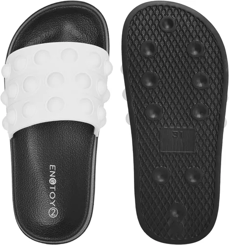 Miniatura 5 de Engtoy Sandalias para niños y niñas, unisex, ligeras, antideslizantes, puntera abierta, cómodas, para ducha, playa, divertidas sandalias