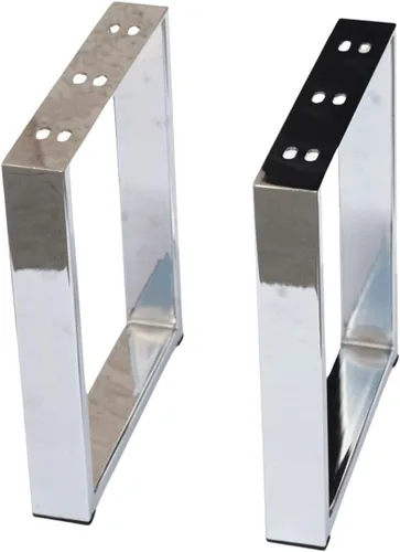 Miniatura 9 de Juego de 2 patas rectangulares de acero inoxidable de 16 pulgadas, patas de mesa de centro de metal resistente, patas de mesa de café, patas de mesa