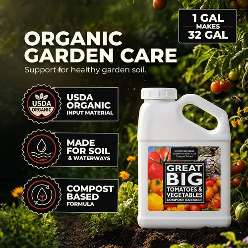 Miniatura 2 de Great Big Tomatoes and Vegetables - Fertilizante líquido Booster – Acondicionador orgánico de suelo, extracto de compost líquido con ácido húmico