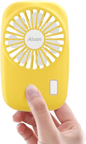 Miniatura 8 de Aluan Miniventilador de mano, potente, pequeño, personal, portátil, velocidad ajustable, USB, recargable, ventilador de pestañas para niños, niñas