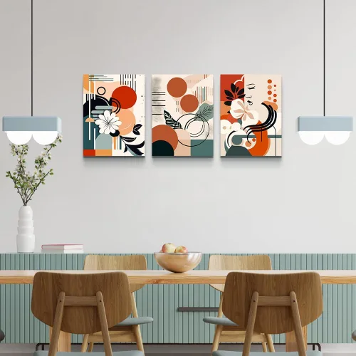 Miniatura 5 de MHARTK66 Lienzo decorativo para pared para dormitorio y sala de estar, pintura de pared de flores boho y vintage, arte abstracto, listo para colgar
