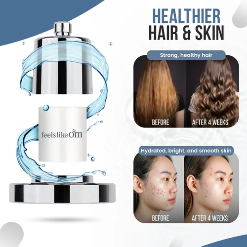 Miniatura 3 de Feels Like Om Cabezal de ducha filtrado con suavizante de agua, filtros de ducha para eliminar productos químicos tóxicos y 98% del cloro, filtro