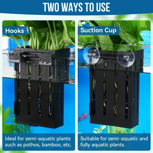 Miniatura 7 de Borlech Soporte de Planta de Acuario Grande Mejorado con Ganchos y Ventosas para Cultivo de Plantas Acuapónicas en Tanque de Peces y Decoraciones