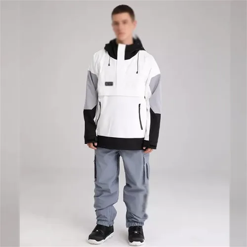 Miniatura 6 de LIUZH - Chaqueta de esquí deportiva para hombre, chaqueta de snowboard para invierno, suéter con capucha, chaqueta de nieve a juego, ropa de esquí