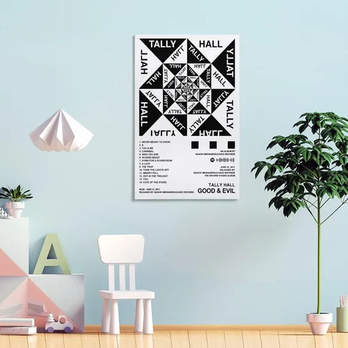 Miniatura 4 de Tally Hall - Póster en lienzo para portada de álbum Good & Evil para habitación, regalo estético, estilo marco, 16 x 24 pulgadas (15.7 x 23.6 in)