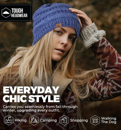 Miniatura 30 de Gorro de punto para mujer, cálido y suave, elástico, para clima frío de Tough Headwear