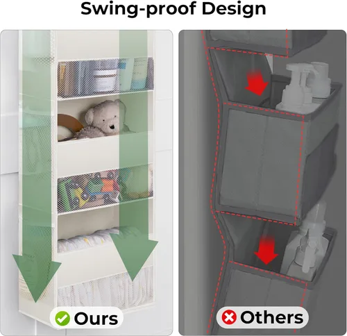 Miniatura 5 de GRANNY SAYS Organizador sobre la puerta, 5 estantes detrás de la puerta con 8 bolsillos y ventana transparente, anti inclinación, almacenamiento