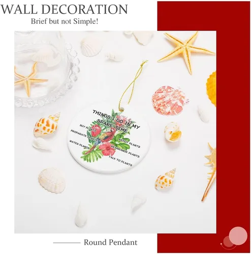 Miniatura 6 de Adornos de plantas para árbol de Navidad, decoración de Navidad de señora de plantas locas, bonitos y divertidos adornos de cerámica para amantes