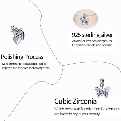 Miniatura 3 de Abalorios de plata de ley 925 para pulseras Pandora, regalos de joyería para mujer y niña.