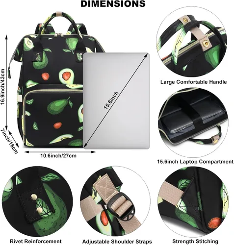 Miniatura 5 de Mochila para computadora portátil para mujer, mochila escolar para la universidad, mochila de trabajo, negocios, viajes, mochilas para computadora