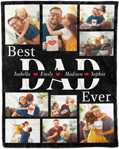 Miniatura 8 de D-Story Mantas para papá, manta de regalo personalizada de hija, manta para el Día del Padre, regalos para papá de parte de la hija, manta con fotos