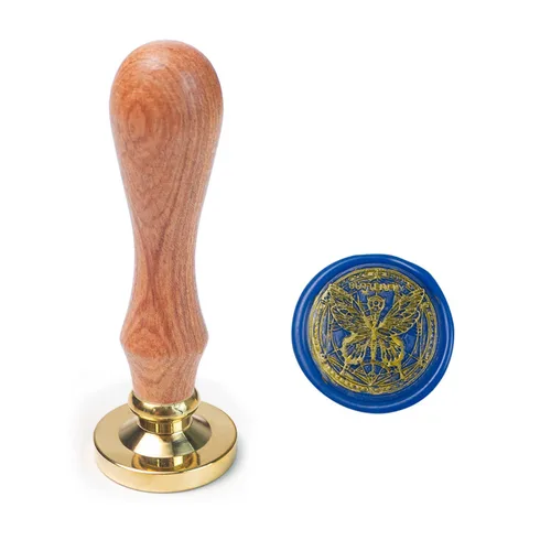 Miniatura 17 de Juego de sellos de cera de animales con 7 cabezas de latón extraíbles y 1 mango de madera, sello de cera retro para gatos, pájaros, mariposa, abeja