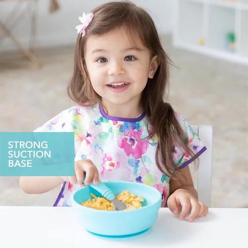 Miniatura 3 de Bumkins Cuenco para bebé, succión de silicona, para bebés, niños pequeños y niños, destete LED para bebés, esenciales para alimentación, silicona