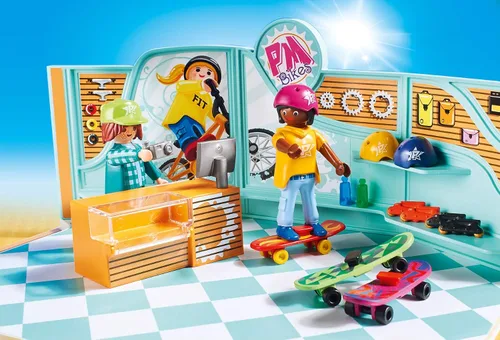 Miniatura 5 de Playmobil Tienda de bicicletas y patinaje, Multicolor