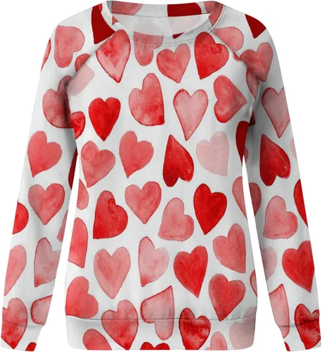 Miniatura 84 de Sudadera de manga larga con estampado de leopardo y corazón para mujer, para el día de San Valentín, sin botones, para niñas, regalos