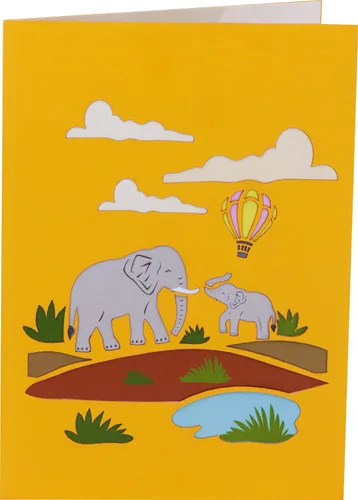 Miniatura 2 de Jungle Animals - Tarjeta de felicitación 3D desplegable para todas las ocasiones, amor, cumpleaños, Navidad, buena suerte, día del padre, día