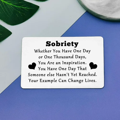 Miniatura 4 de Regalo de recuperación de adicciones para mujeres y hombres, tarjeta de inserción de billetera de metal, regalo de sobriedad, regalo de recuperación