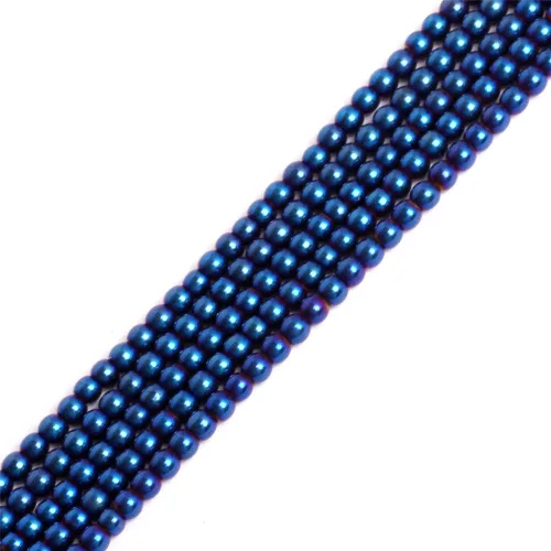 Miniatura 40 de GEM-Inside - Cuentas sueltas de hematita negra natural no magnética de 0.079 pulgadas, cuentas redondas de energía para fabricación de joyas, 15