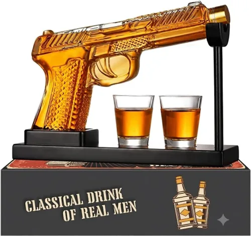 Miniatura 13 de Juego de decantador de whisky AK47 con 2 vasos de whisky, regalos para hombres, día del padre, regalo único de aniversario de cumpleaños para él