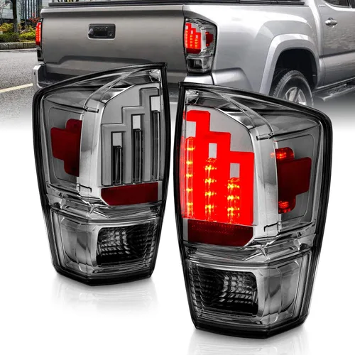 Miniatura 2 de AmeriLite Para Toyota Tacoma Pickup Truck 2016-2023 Lámpara LED de estacionamiento de tubo de humo cromado montaje de luces traseras - lado