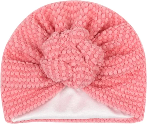 Miniatura 21 de Gorro de punto para bebé con lazos lindos turbante para envolver el sombrero (MZ6)