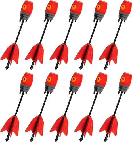 Zing Zonic - Paquete de recambio de flechas silbantes, 10 flechas rojas, compatible con HyperStrike Firetek Z-Tek Z-Curve Z-Bow para niños Rojo