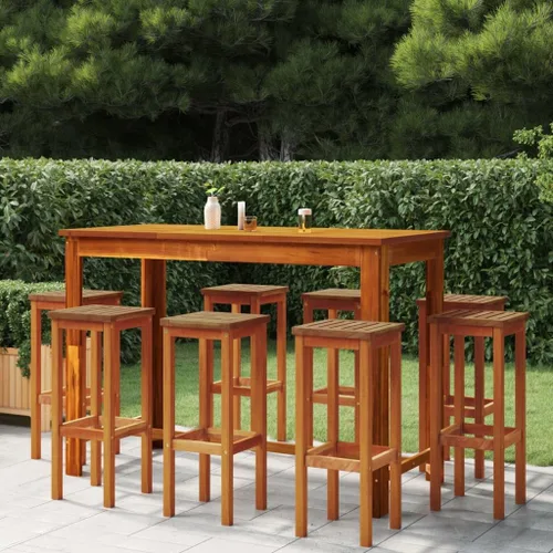 Miniatura 8 de Taburetes de bar 4 piezas de madera maciza acacia al aire libre Patio comedor sillas de césped al aire libre Sillas para Comedor para picnic patio