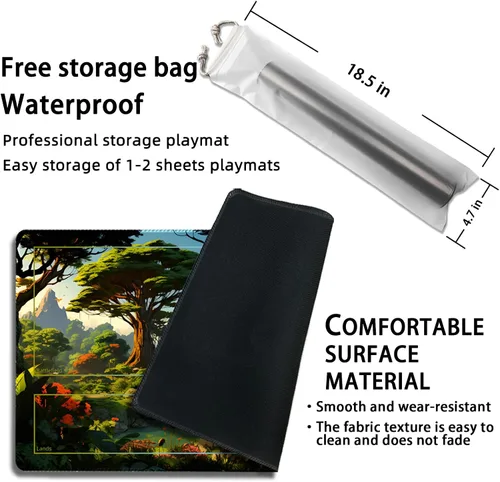 Miniatura 2 de Tapete de juego para MTG, con bolsas de almacenamiento gratis, tapete de juego de 24 x 14 pulgadas, TCG y tapete de juego de mesa para tarjetas