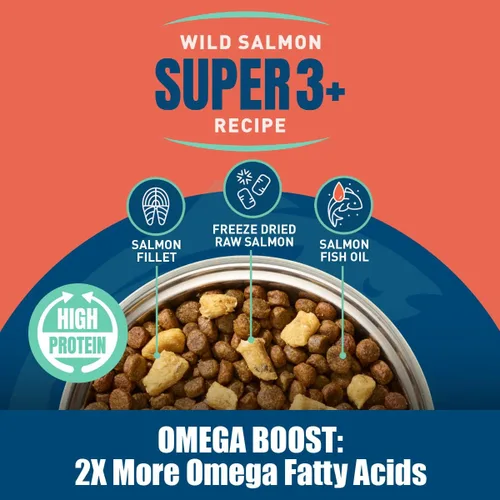 Miniatura 3 de SUPER3+ Salmón liofilizado de salmón crudo para perros Cachorros y adultos Raza pequeña y grande Alto en proteínas Sin granos Nutrición