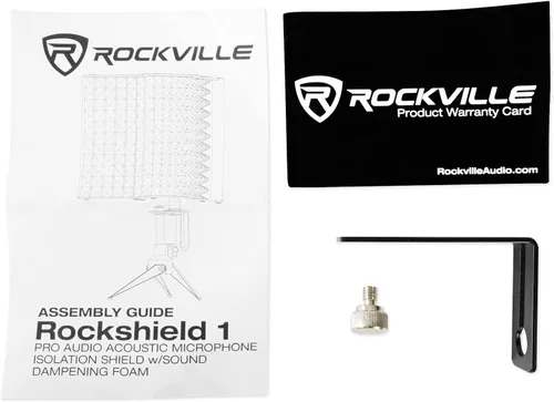 Miniatura 7 de Rockville RockShield 1 Escudo de aislamiento de micrófono de estudio de 3 paneles, espuma amortiguadora de sonido, accesorio de micrófono