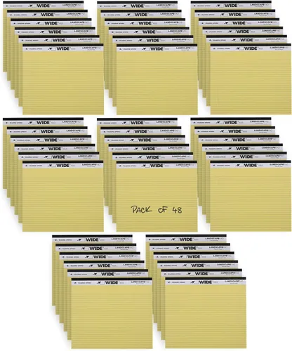 Miniatura 17 de ROARING SPRING Wide Landscape Legal Pad, amarillo canario, 2 blocs, 11 x 9.5 pulgadas, a rayas universitarias con margen, papel reciclado de 20