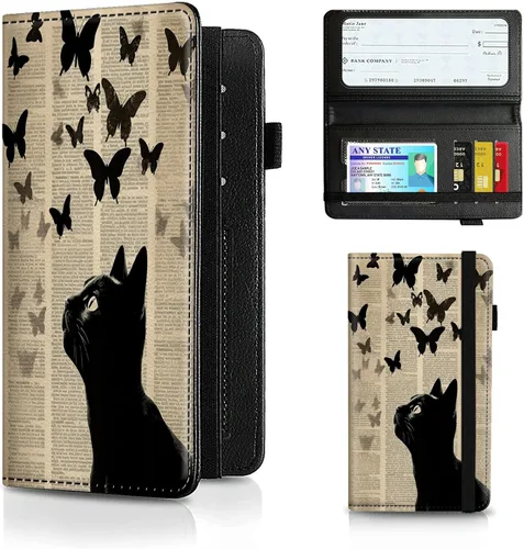Miniatura 124 de Funda para chequera para hombres y mujeres, cartera de cuero RFID con ranuras para tarjetas de crédito, soporte de cheques duplicados personales
