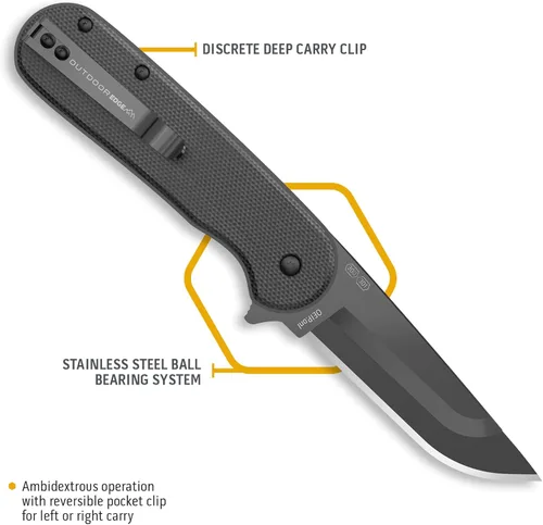 Miniatura 7 de OUTDOOR EDGE RAZOR VX3 ONYX PRO - Cuchillo de apertura manual con hoja reemplazable EDC cuchillo de bolsillo plegable - Hoja de 3 pulgadas, Onyx Pro