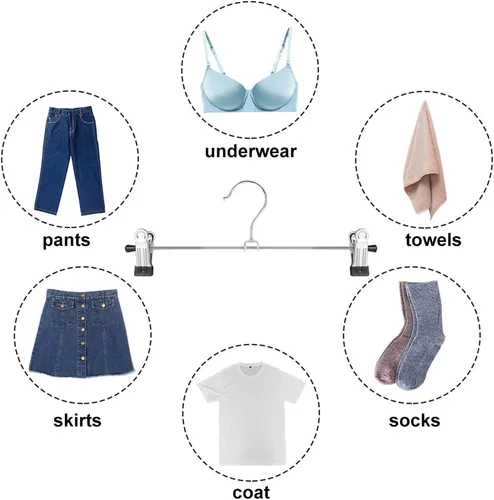 Miniatura 5 de NORTHERN BROTHERS - Perchas para pantalones - 50 unidades para mujeres, perchas de metal para ahorrar espacio para pantalones cortos, abrigos