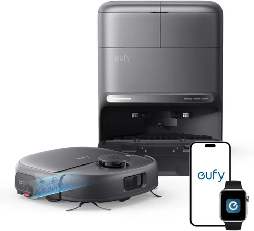 eufy Combo de aspiradora y trapeador robot C28, succión de 15,000 Pa, trapeador con rodillo HydroJet Always Fresh, actualizado desde X10 Pro, diseño