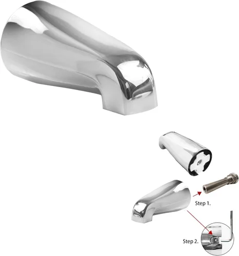 Miniatura 2 de SENTO Grifo deslizable plateado universal de metal pesado y duradero para bañera sin desviador, grifo de bañera de metal resistente sin desviador