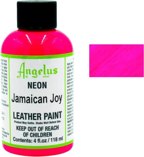 Miniatura 2 de Angelus Pintura acrílica neón para cuero, para zapatos, botas, chaquetas, arte, personalización, zapatillas, bolsas y más, Jamaican Joy - 4 onzas