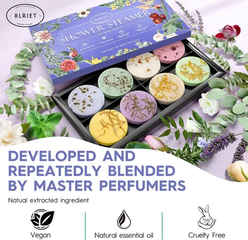 Miniatura 4 de Vaporizadores de ducha, aromaterapia, regalos de spa para mujeres, paquete de 8, bombas de ducha, regalos de cumpleaños para mamá con aceites