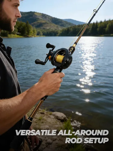 Miniatura 8 de Jenseits Carbon Fiber Fishing Rod Series (6-12 Ft), Spinning & Casting Rods with Stainless Steel Ceramic Guides, Fast Action Fishing Pole for Bass