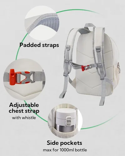 Miniatura 4 de WATERFLY Mochila de Senderismo Pequeña de 12L: Mochila de Día Ligera Bolsa de Viaje Camping Fitness Ciclismo Deportes al Aire Libre Mochila Diaria