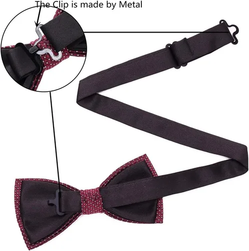 Miniatura 5 de AUSKY Paquete de 8 elegantes pajaritas ajustables preatadas para hombres y niños (paquete de 1, 4, 5, 6 y 8 para opción)