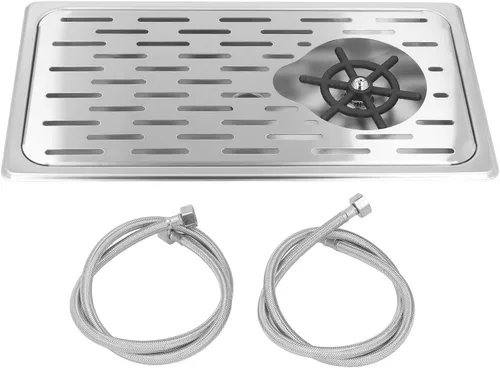 Glass Rinser with G1 / 2 Water Connection Port, Stainless Steel Countertop Pitcher Washer for Bar and Kitchen - Quick Wash, Durable Build, Easy